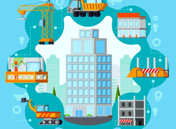 Sky scraper building process from excavation to ready house flat round composition on blue background vector illustration SSUCv3H4sIAAAAAAACA02Ry2rDMBBFf2XQ2tQt3XnZEkpLoKFZhi7G0sQRljVGDzch+N87cpxS0GKedy5HV9VitFo1V2WdyzEFTJa9ap4qRcYmDhadah7nSsWEKUeKMiuZxkSddJf8LnK4lrpq1Ls3RavsymJupfTKXipZL/JzdZ98ydYZ67tYb9GbAUMf/1Y+czLMQc3flcKOvL6U23I8kCNcrByk1f8kCsPqa7KG+BZiNraEamKNTvrPxbf44qFUu4DjyepgJwolNxS1BGrfX0AiHClAu7qDMbCmGOEYeAA6a5wWTpAYAqG5wImFDRwdJgicvQHNw8jRLlPyWpcJWtR9d2tPpAUu/If+ABshjq0j2Oz2IDjgi7wRG9bDx+4NjhwGgVapdC7oVLUyvGnFWrPXNKaMrm5ztF4M13b9CSpYuZePnef5F39eqWX2AQAA